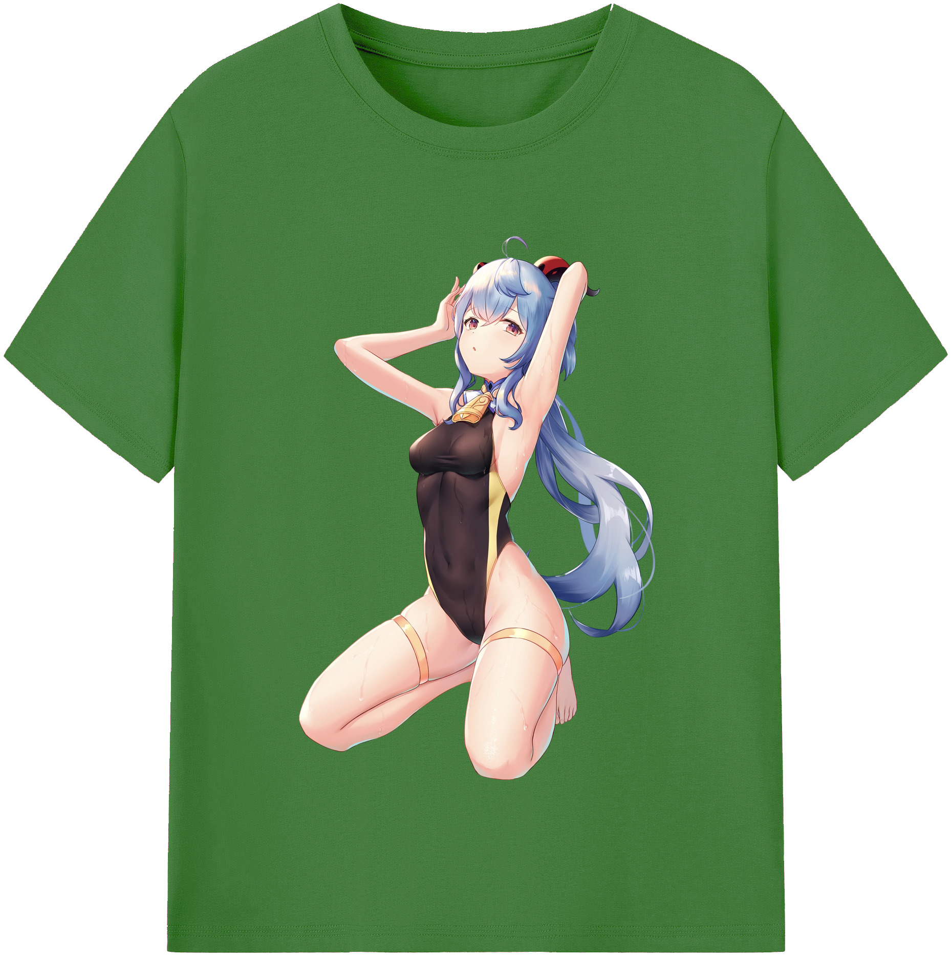 げんし神 甘雨 かんう genshin Ganyu レディースカジュアルプリントTシャツ（綿100％）
